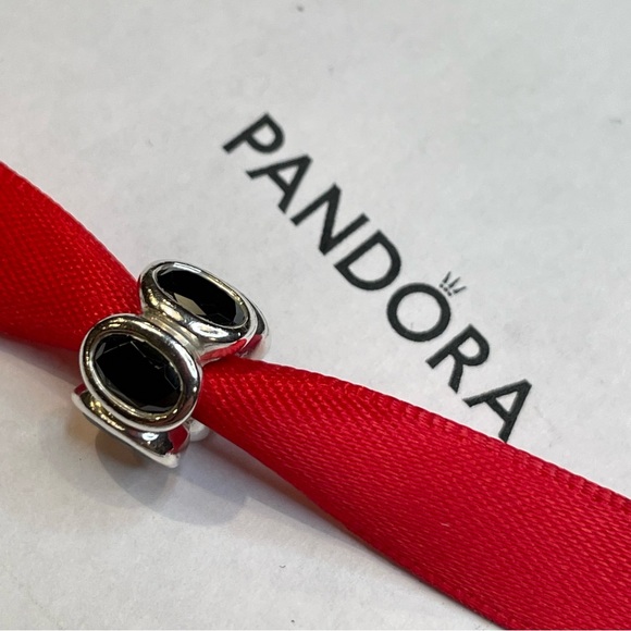 Pandora Silver & Black Oval Lights Charm - Picture 2 of 6